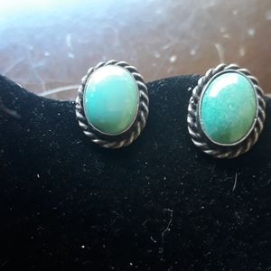 Ladies sterling silver and turquoise earrings